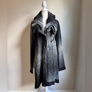 Belamie Mohair Snap Front Women’s Coat‎ Grey Black Size Medium